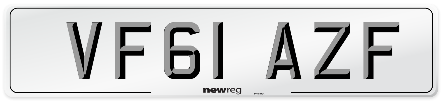 VF61 AZF Number Plate from New Reg